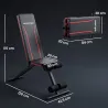 Banco de Musculación Plegable con Respaldo Ajustable 7 Niveles Extensión de Pierna Bandas para Casa Gimnasio Negro - Ogal.Es