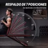 Banco de Musculación Plegable con Respaldo Ajustable 7 Niveles Extensión de Pierna Bandas para Casa Gimnasio Negro - Ogal.Es