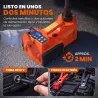 Kit de Gato Hidráulico Eléctrico 5T 12V 14,3-45 cm Luz LED Bomba Aire Llave Hexagonal Martillo Maletín Naranja - Ogal.Es