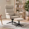 Sillón Relax con Reposapiés Reposacabezas Ajustable Giratorio Reclinable Asiento con Muelles Respaldo Alto Marrón - Ogal.Es
