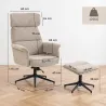 Sillón Relax con Reposapiés Reposacabezas Ajustable Giratorio Reclinable Asiento con Muelles Respaldo Alto Marrón - Ogal.Es