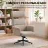Sillón Relax con Reposapiés Reposacabezas Ajustable Giratorio Reclinable Asiento con Muelles Respaldo Alto Marrón - Ogal.Es