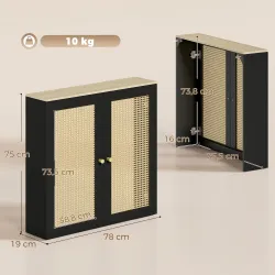 Cubre Radiadores con 2 Puertas de Ratán Cubreradiador Cubierta para Radiador para Salón Dormitorio 78x19x75 cm N... - Ogal.Es