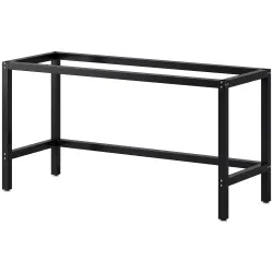 Patas de Mesa de Acero Patas para Muebles Industriales con Almohadillas Ajustables y Tornillos 150x50x81,5 cm Negro - Ogal.Es