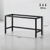 Patas de Mesa de Acero Patas para Muebles Industriales con Almohadillas Ajustables y Tornillos 150x50x81,5 cm Negro - Ogal.Es