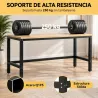 Patas de Mesa de Acero Patas para Muebles Industriales con Almohadillas Ajustables y Tornillos 150x50x81,5 cm Negro - Ogal.Es