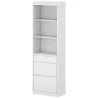 Estantería para Libros Alta y Estrecha Librería 6 Niveles con 3 Cajones 3 Compartimentos Abiertos 57x30x180 cm B... - Ogal.Es