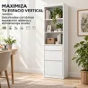 Estantería para Libros Alta y Estrecha Librería 6 Niveles con 3 Cajones 3 Compartimentos Abiertos 57x30x180 cm B... - Ogal.Es