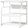 Soporte para Impresora con Ruedas 3 Niveles y Estante Ajustable 60x50x68 cmBlanco - Ogal.Es