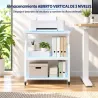Soporte para Impresora con Ruedas 3 Niveles y Estante Ajustable 60x50x68 cmBlanco - Ogal.Es