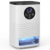Deshumidificador 0,3L/Día para 15 ㎡ Depósito 1,4 Litros Luz RGB Temporizador de 24H Pantalla LED Blanco - Ogal.Es