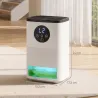 Deshumidificador 0,3L/Día para 15 ㎡ Depósito 1,4 Litros Luz RGB Temporizador de 24H Pantalla LED Blanco - Ogal.Es