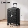 Maleta de Cabina 18" Ligera y Rígida con Puerto USB Cerradura TSA y 4 Ruedas Dobles Giratorias Negro - Ogal.Es