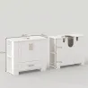 Mueble Bajo Lavabo Estantes en la Puerta Portarrollos Cajón Compartimentos Abiertos para Lavabo sin Pedestal Blanco - Ogal.Es