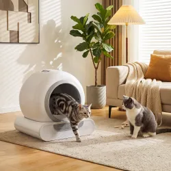 Arenero Gatos Autolimpiable 65L Control APP sin Olores Antifugas Sensores de Seguridad Entrada Baja Bolsas de Ba... - Ogal.Es