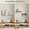 Set de 2 Estantes de Pared Flotantes de 80 cm para Sala de Estar Entrada Dormitorio Carga 3 kg Blanco y Natural - Ogal.Es