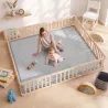 Alfombra Infantil, 180x150 cm, Colchoneta de Espuma 3 cm, Franela Suave, Antideslizante, Resistente al Agua, Gri... - Ogal.Es