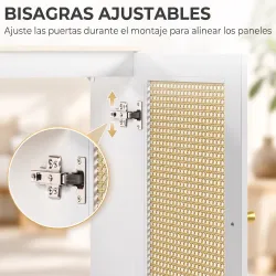 Cubre Radiadores con 2 Puertas de Ratán Cubreradiador Cubierta para Radiador para Salón Dormitorio 78x19x75 cm B... - Ogal.Es