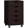 Cajonera Oficina con Ruedas y 5 Cajones Archivador Móvil para Estudio Salón 40x40x68,5 cm Marrón - Ogal.Es