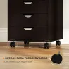 Cajonera Oficina con Ruedas y 5 Cajones Archivador Móvil para Estudio Salón 40x40x68,5 cm Marrón - Ogal.Es