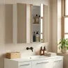 Armario de Baño con Espejo de Pared con 2 Puertas y Estante Ajustable Cierre Suave 60x15x70 cm Blanco - Ogal.Es