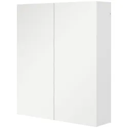 Armario de Baño con Espejo de Pared con 2 Puertas y Estante Ajustable Cierre Suave 60x15x70 cm Blanco - Ogal.Es