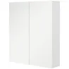 Armario de Baño con Espejo de Pared con 2 Puertas y Estante Ajustable Cierre Suave 60x15x70 cm Blanco - Ogal.Es