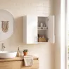 Armario de Baño de Pared Mueble de Baño Colgar Moderno 2 Puertas de Alto Brillo Estante Ajustable 60x31x60 cm Bl... - Ogal.Es