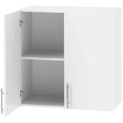 Armario de Baño de Pared Mueble de Baño Colgar Moderno 2 Puertas de Alto Brillo Estante Ajustable 60x31x60 cm Bl... - Ogal.Es