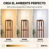 Lámpara de Pie con 3 Estantes Luz LED Regulable Control Táctil y Remoto Pantalla de Tela Bombilla Incluida Marrón - Ogal.Es