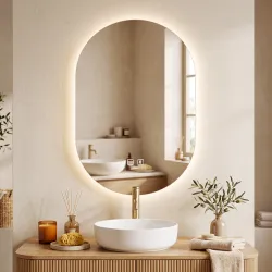 Espejo de Baño con Luces LED y Altavoz Bluetooth 50x70 cm Espejo de Pared Antivaho 3 Colores Regulables Memoria - Ogal.Es