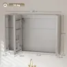 Armario de Baño con Espejo de LED Toma de Corriente 3 Puertas Antivaho Estantes Ajustables de Vidrio Templado Bl... - Ogal.Es