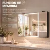 Armario de Baño con Espejo de LED Toma de Corriente 3 Puertas Antivaho Estantes Ajustables de Vidrio Templado Negro - Ogal.Es