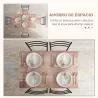 Conjunto de Comedor 5 Piezas Juego de 1 Mesa y 4 Sillas con Pies Acero para Cocina 110x70x75 cm Madera Natural y... - Ogal.Es