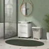 Mueble Bajo Lavabo con Cajón y Gabinete con Puerta Recorte en U para Lavabo sin Pedestal 41,5x35,5x59 cm Blanco - Ogal.Es