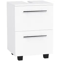 Mueble Bajo Lavabo con Cajón y Gabinete con Puerta Recorte en U para Lavabo sin Pedestal 41,5x35,5x59 cm Blanco - Ogal.Es