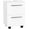 Mueble Bajo Lavabo con Cajón y Gabinete con Puerta Recorte en U para Lavabo sin Pedestal 41,5x35,5x59 cm Blanco - Ogal.Es