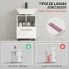 Mueble Bajo Lavabo con Cajón y Gabinete con Puerta Recorte en U para Lavabo sin Pedestal 41,5x35,5x59 cm Blanco - Ogal.Es