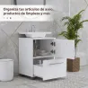 Mueble Bajo Lavabo con Cajón y Gabinete con Puerta Recorte en U para Lavabo sin Pedestal 41,5x35,5x59 cm Blanco - Ogal.Es