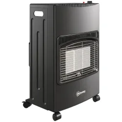 Calefactor de Gas Plegable con 3 Niveles de Calor Sensor ODS Ruedas Encendido Piezoeléctrico 46x42x75 cm Negro - Ogal.Es