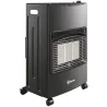 Calefactor de Gas Plegable con 3 Niveles de Calor Sensor ODS Ruedas Encendido Piezoeléctrico 46x42x75 cm Negro - Ogal.Es