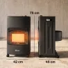 Calefactor de Gas Plegable con 3 Niveles de Calor Sensor ODS Ruedas Encendido Piezoeléctrico 46x42x75 cm Negro - Ogal.Es