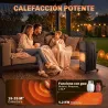 Calefactor de Gas Plegable con 3 Niveles de Calor Sensor ODS Ruedas Encendido Piezoeléctrico 46x42x75 cm Negro - Ogal.Es