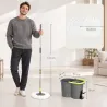 Juego de Fregona y Cubo con Escurridor 2 Compartimentos Cubo de 20 L 5 Mopas Microfibra Uso Seco y Húmedo Gris O... - Ogal.Es