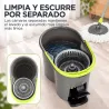 Juego de Fregona y Cubo con Escurridor 2 Compartimentos Cubo de 20 L 5 Mopas Microfibra Uso Seco y Húmedo Gris O... - Ogal.Es