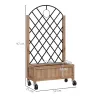 2 Jardineras de Madera Elevadas con Enrejado Metálico para Plantas Trepadoras y Flores 52x25x97 cm Marrón y Negro - Ogal.Es