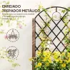 2 Jardineras de Madera Elevadas con Enrejado Metálico para Plantas Trepadoras y Flores 52x25x97 cm Marrón y Negro - Ogal.Es