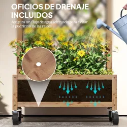 2 Jardineras de Madera Elevadas con Enrejado Metálico para Plantas Trepadoras y Flores 52x25x97 cm Marrón y Negro - Ogal.Es