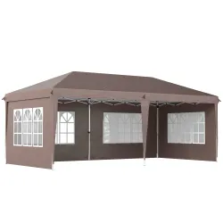 Carpa Plegable 6x3 m Pop-up con 4 Laterales Desmontables Cenador de Jardín con 4 Ventanas y Bolsa de Transporte ... - Ogal.Es