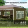 Carpa Plegable 6x3 m Pop-up con 4 Laterales Desmontables Cenador de Jardín con 4 Ventanas y Bolsa de Transporte ... - Ogal.Es